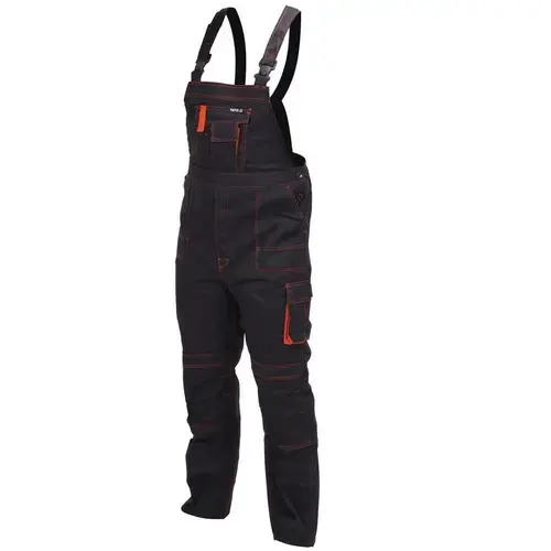 Pantaloni de lucru cu pieptar, Yato YT-80408, marimea M, 7 buzunare, Negru