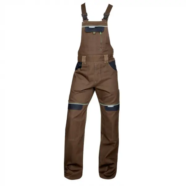 Pantaloni de lucru maro 100% bumbac cu pieptar, Ardon COOL TREND 46, MARO