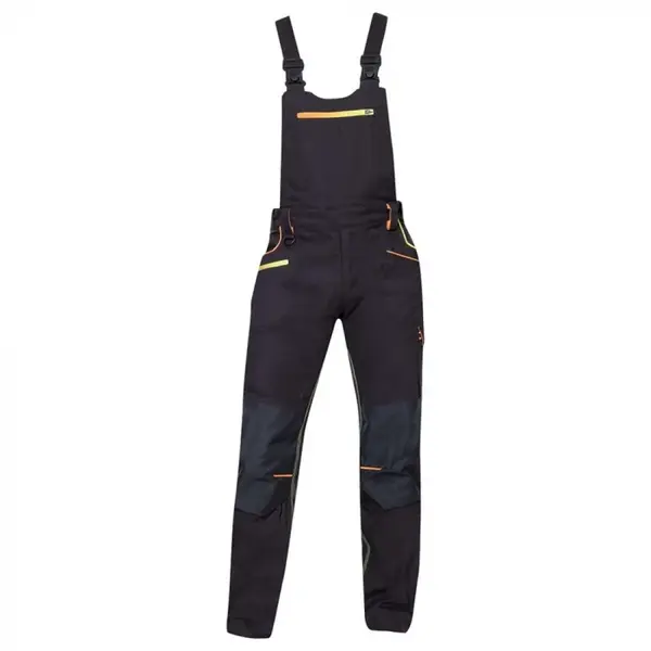 Pantaloni de lucru negri cu pieptar, culoarea negru, Ardon Creatron 46, NEGRU