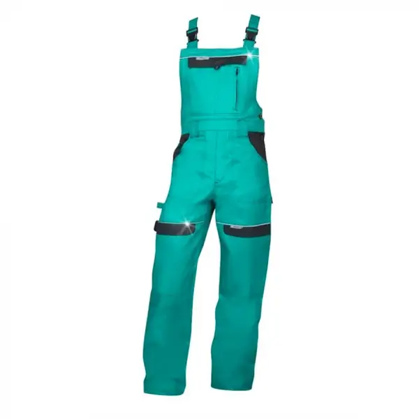 Pantaloni de lucru verzi 100% bumbac cu pieptar, culoarea verde, Ardon COOL TREND 46, VERDE