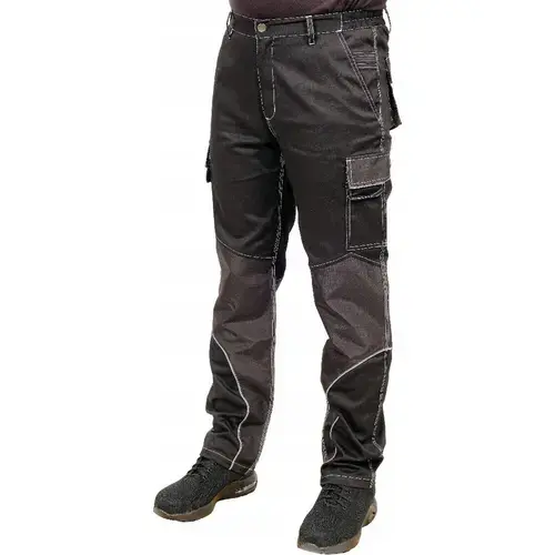 Pantaloni de lucru Yato, elastan, cusaturi triple, negru, bumbac/poliester, 2XL