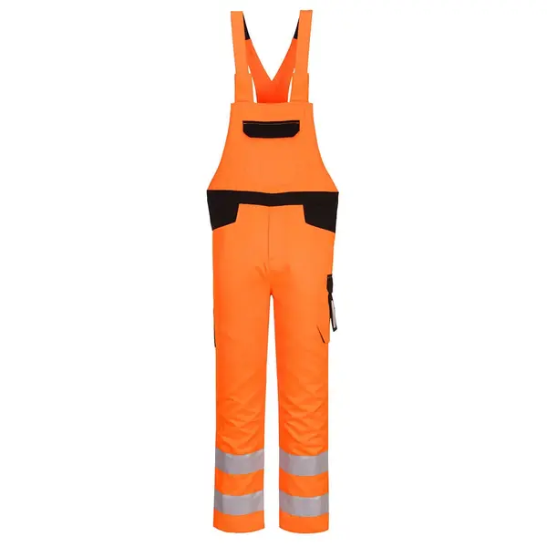 Pantaloni de protectie cu pieptar reflectorizanti portocaliu Portwest Hi-Vis Marime M Pantaloni de protectie cu pieptar reflectorizanti portocaliu Portwest Hi-Vis Marime M