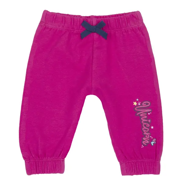 Pantaloni de trening Chicco pentru bebe, Ciclamen cu model, 00009-69MFCO