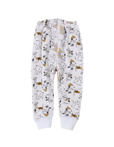 Pantaloni imprimati alb-galben Snoppy
