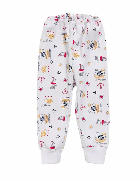 Pantaloni imprimati Sailing galben-ciclam