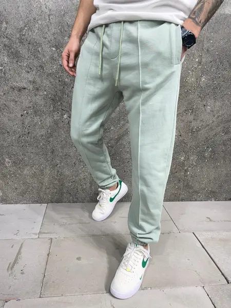 PANTALONI JOGGER FIT ALMOND-GREEN BGAS1150(AJ6269) (MĂRIME: XL)