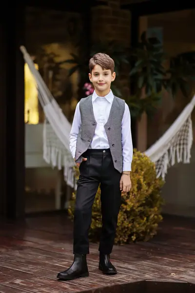 Pantaloni negrii eleganti din stofa pentru baieti - Nolan