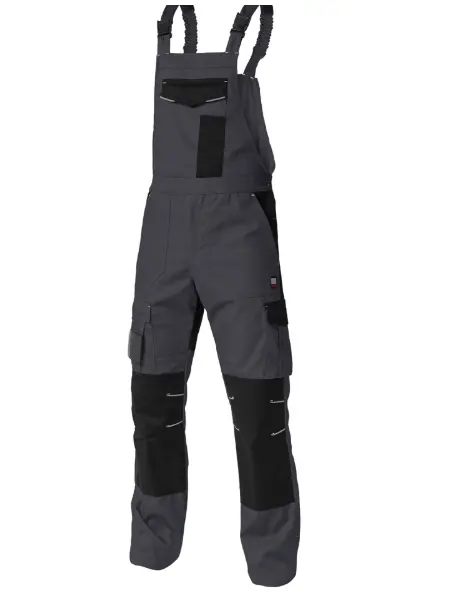Pantaloni pieptar Tago gri/negru mărimea 3XL Pantaloni pieptar Tago gri/negru mărimea 3XL