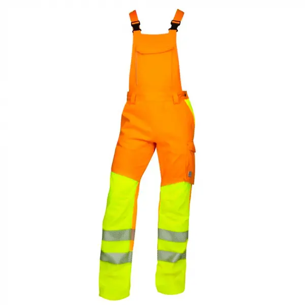 Pantaloni reflectorizanti de lucru cu pieptar, portocaliu, Ardon Signal 56, PORTOCALIU FLUO