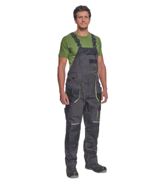Pantaloni salopeta cu pieptar REUSEL GREENDALE, antracit-lime 54, ANTRACIT-LIME