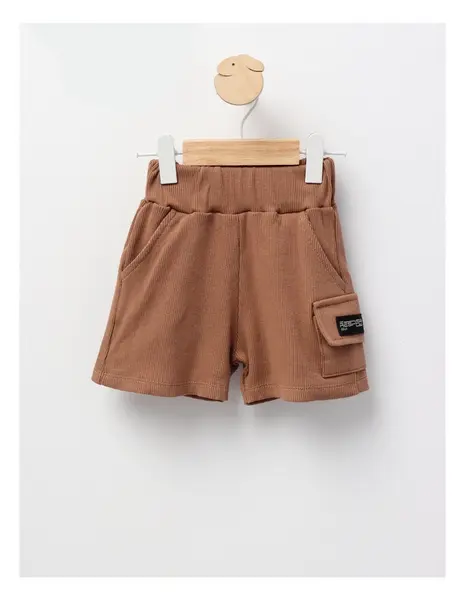 Pantaloni scurti cargo maro