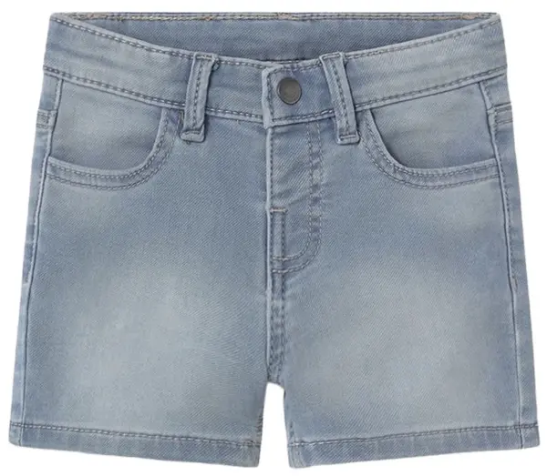 Pantaloni scurți din denim Mayoral - Croială clasică, albastru deschis, 9 luni