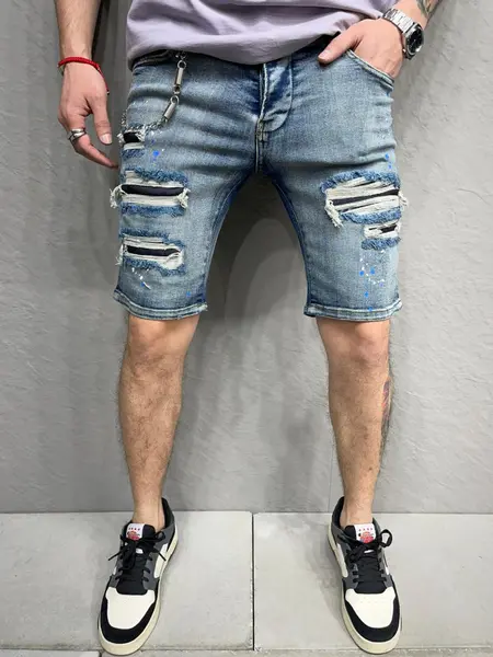 PANTALONI SCURTI MVP PATCHES BLUE PSAS99(6920) (MĂRIME: 31)