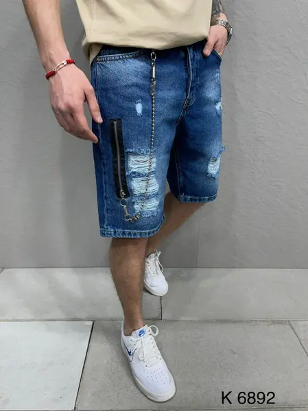 PANTALONI SCURTI MVP RUPTI DARKBLUE PSAS90(6892) (MĂRIME: 30)