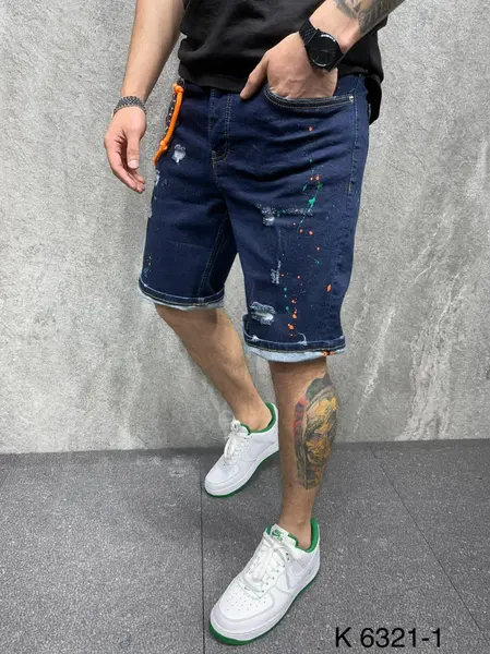 PANTALONI SCURTI ORANGE DARKBLUE PSAS74(6321-1) (MĂRIME: 30)