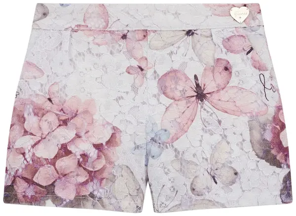 Pantaloni scurți pentru copii Guess - cu dantelă și inimă, multicolori, 18 luni