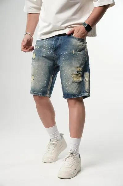 PANTALONI SCURTI RUPTI SPLASH BLUE PSAS212(9639) (MĂRIME: 33)