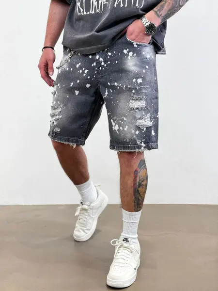 PANTALONI SCURTI RUPTI SPLASH SMOKED-GREY PSAS183(9273) (MĂRIME: 31)