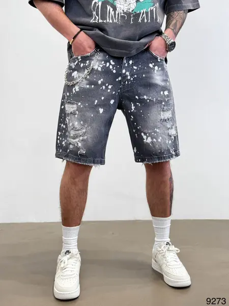 PANTALONI SCURTI RUPTI SPLASH SMOKED-GREY PSAS186(9403) (MĂRIME: 31)