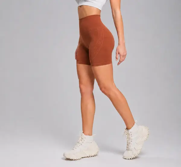 Pantaloni Scurți Sport Seamless Push-Up, LGS18, maro
