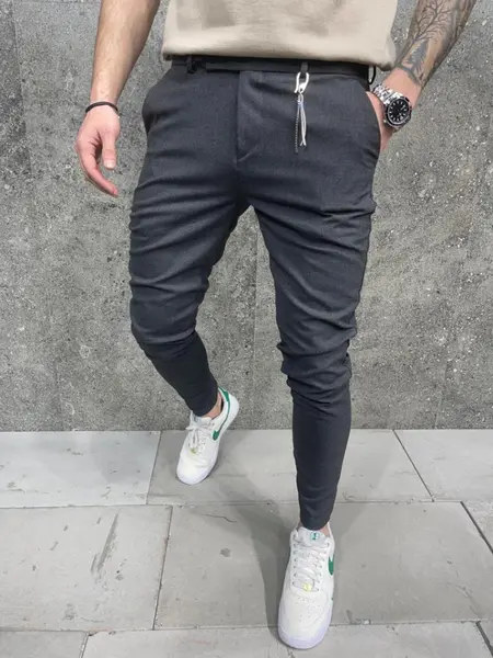 PANTALONI SLIM FIT CASUAL ANTHRACITE BGAS1014(2010-6) (MĂRIME: 30)