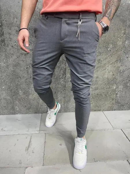 PANTALONI SLIM FIT CASUAL GREY BGAS1011(2010-6) (MĂRIME: 32)