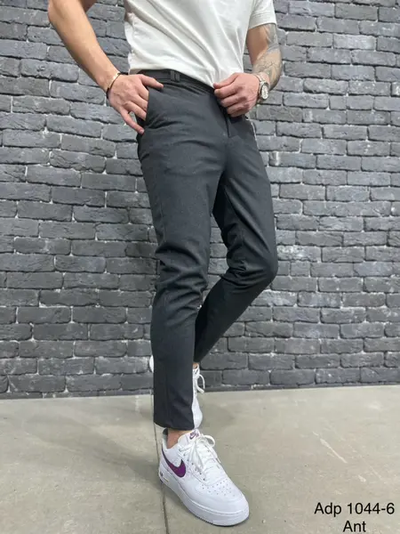 PANTALONI SLIM FIT ZIPPER ANTHRACITE BGAS1123(1044-5,6) (MĂRIME: 31)