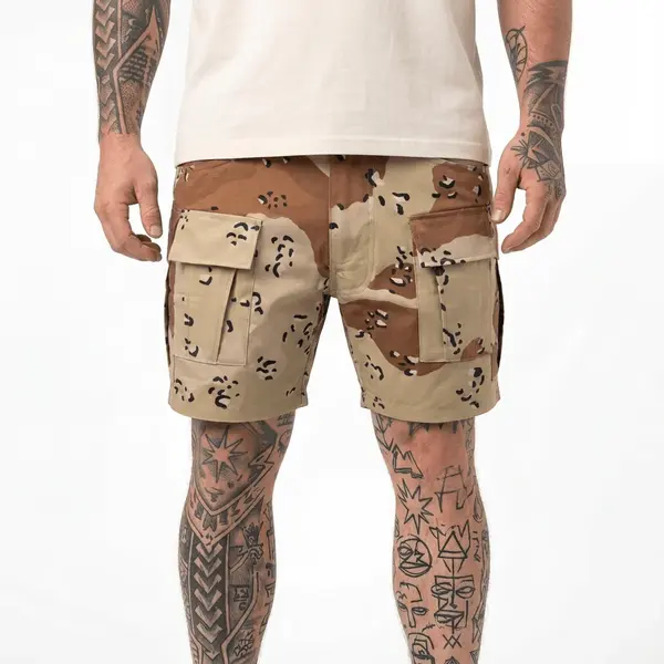 Pantaloni Tactici Scurti Helikon-Tex Cargo EDC - CHOC CHIP DESERT CAMO / 2XL