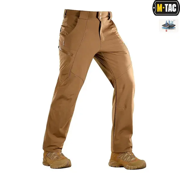 Pantaloni tactici Softshell coyote M-TAC - impermeabili - XS