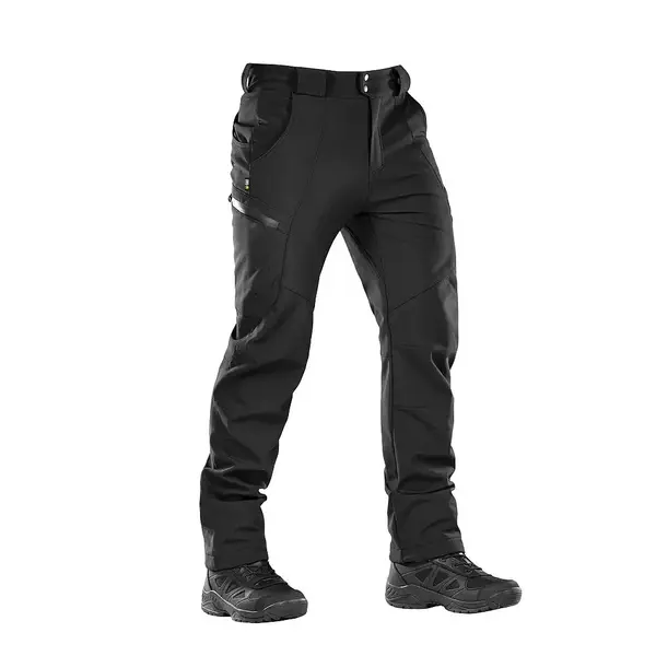 Pantaloni tactici Softshell negri M-TAC - impermeabili - 3XL