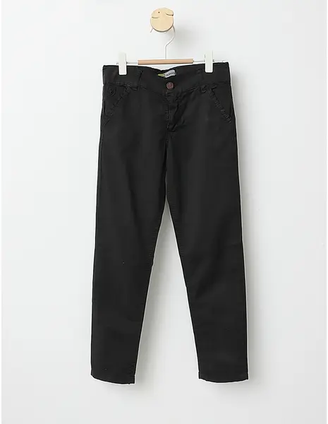 Pantaloni tercot negru slim