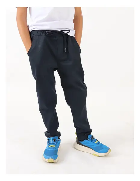 Pantaloni tercot uniforma slim, bleumarin