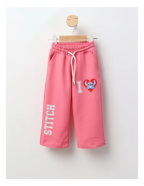 Pantaloni trening STITCH drepti, roz
