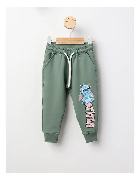 Pantaloni trening Stitch verde