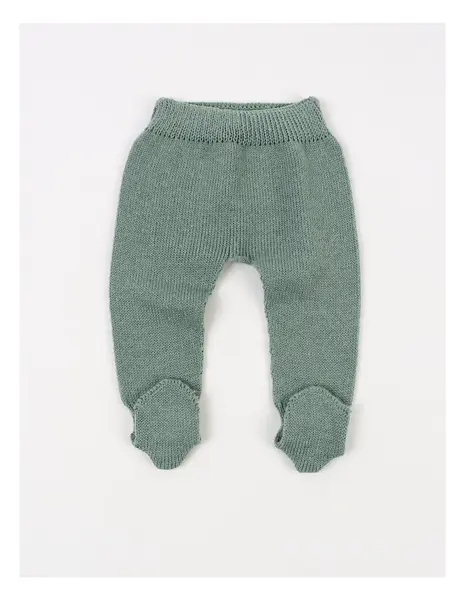 Pantaloni tricotati cu botosei baby verde
