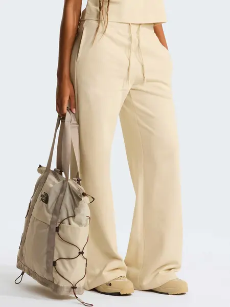 Pantaloni W Essential Terry Simple Dome Wide Leg P