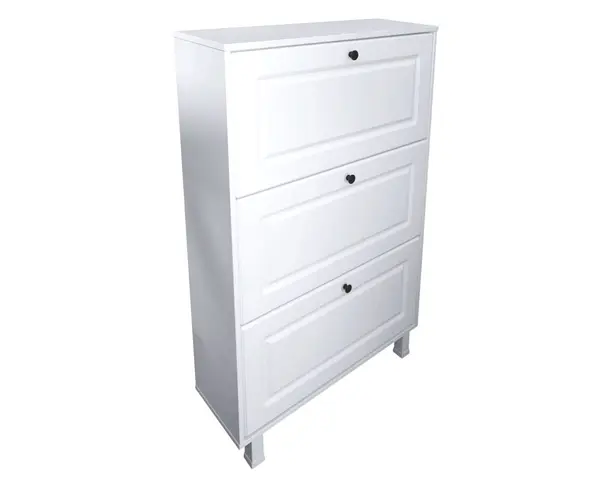 Pantofar 3 sertare front MDF alb mat - design modern si compact