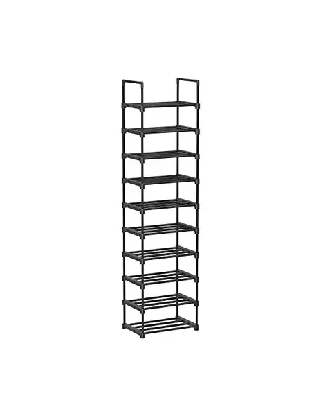 Pantofar cu 10 rafturi, Songmics, 30 x 45 x 174 cm, LSA25BK, Negru
