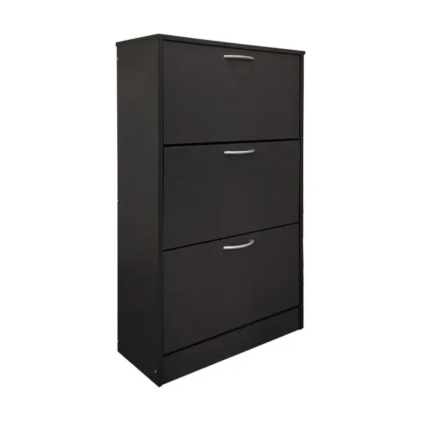 Pantofar cu rafturi Savaz, metal și lemn, Antracit, 60x24x114 cm