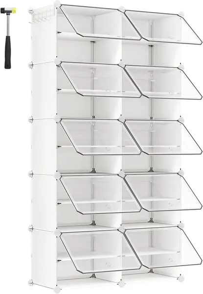 Pantofar modular Alb Songmics 82x32x152 cm