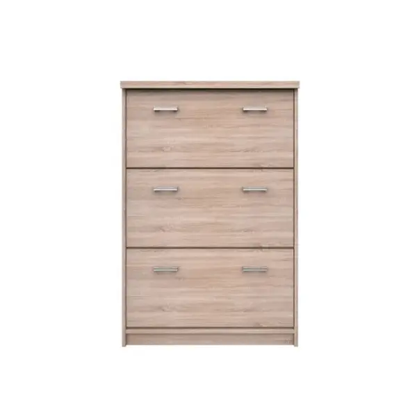 Pantofar TOP MIX, 3 usi tip clapeta, stejar sonoma, 80x27x121 cm