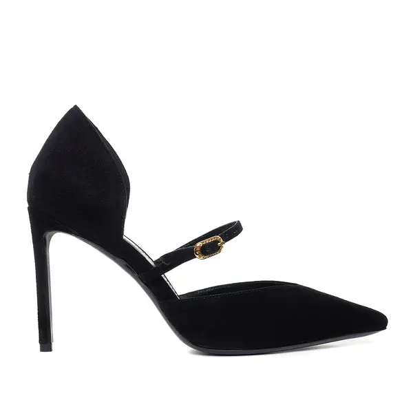 Pantofi Agnes in V Piele Intoasa, Neagra - Premium Collection - 35 / 10 cm