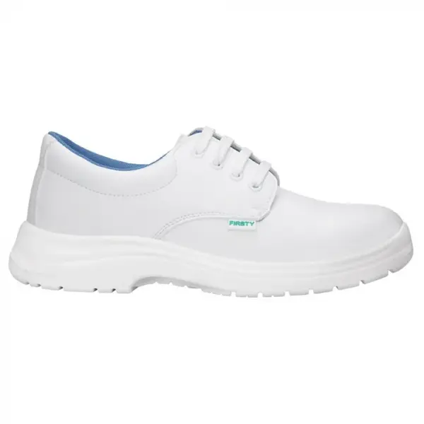 Pantofi albi de protectie cu bombeu metalic, FINN S2 SRC 47, ALB