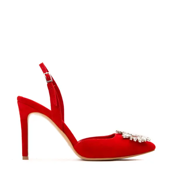 Pantofi Alice Brosa Cristale, Rosii, Editie Limitata - 41 / 9.5 cm