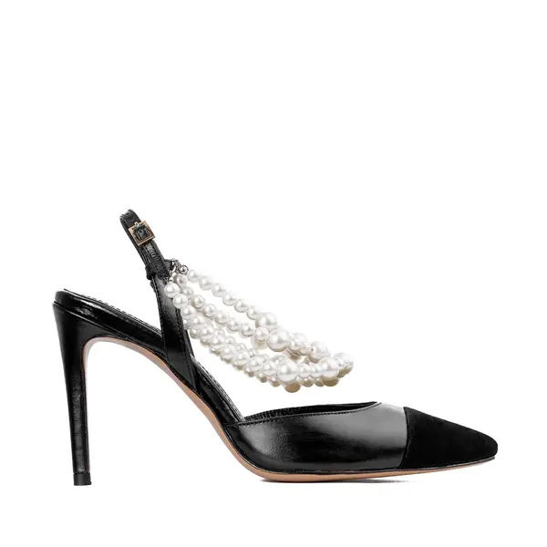 Pantofi Alice Pearl Piele Naturala, Negri - 35 / 8 cm