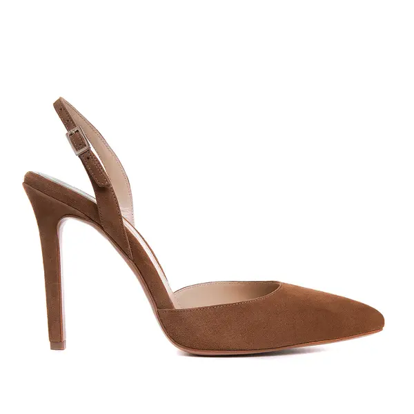 Pantofi Alice Piele Intoarsa, Camel - 35 / 11 cm