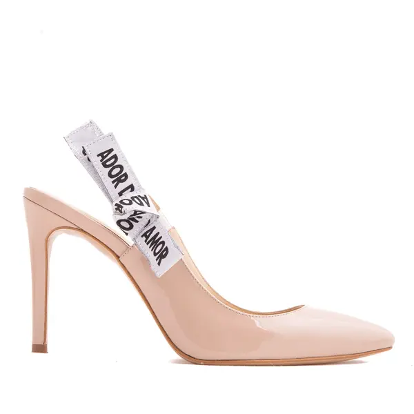 Pantofi Alice Piele Lacuita, Nude - 34.5 / 6.5 cm