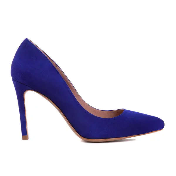 Pantofi Alice Stiletto Piele Intoarsa, Albastru Electric - 40 / 9.5 cm
