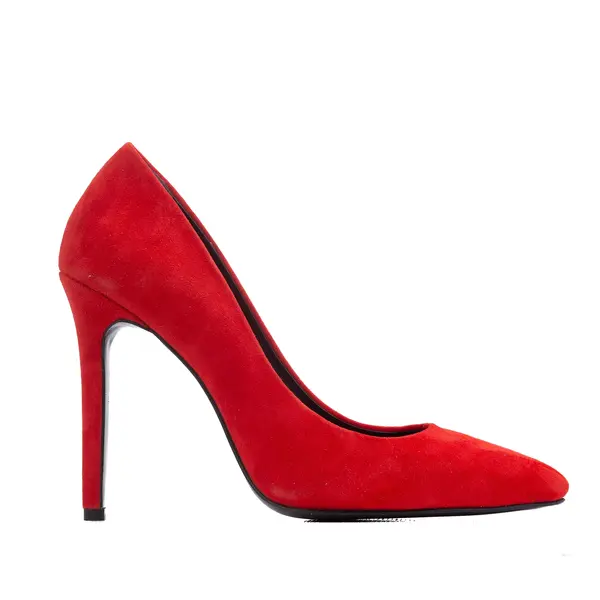 Pantofi Alice Stiletto Piele Intoarsa, Rosii - 34 / 8 cm