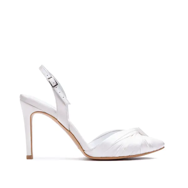 Pantofi Ana Satin, Albi - 39 / 11 m